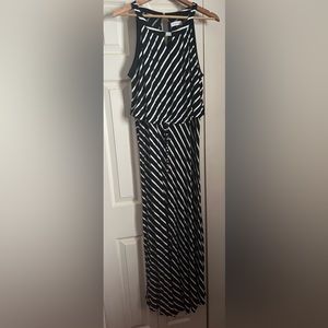 BOGO Calvin Klein Black & White Striped Maxi Dress SIZE-0X!